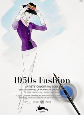 1950S FASHION. ARTIST COLOURING BOOK