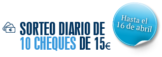 Sorteo diario de 10 cheques de 15 euros